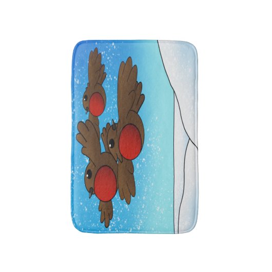 KerstRobin Birds Badmat (Voorkant Verticaal)