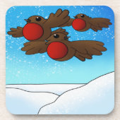 KerstRobin Birds Bier Onderzetter (Voorkant)
