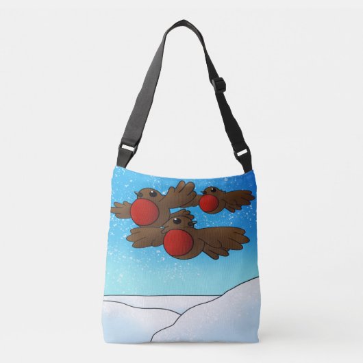 KerstRobin Birds Crossbody Tas (Voorkant)