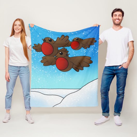 KerstRobin Birds Fleece Deken (In situ)