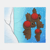 KerstRobin Birds Fleece Deken (Voorkant (Horizontaal))