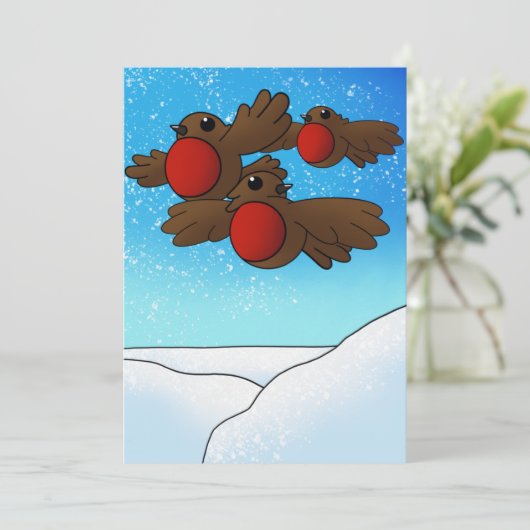 KerstRobin Birds Kaart (Staand voorkant)