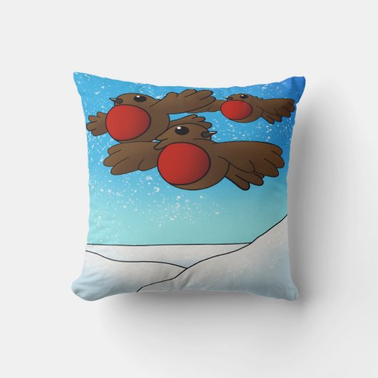 KerstRobin Birds Kussen (Voorkant)