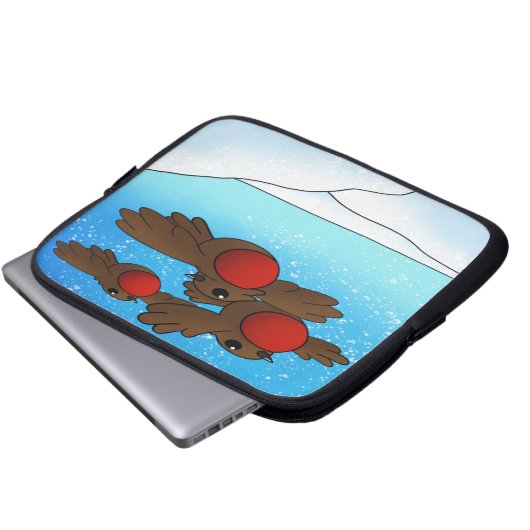 KerstRobin Birds Laptop Sleeve (Voorkant onderkant)