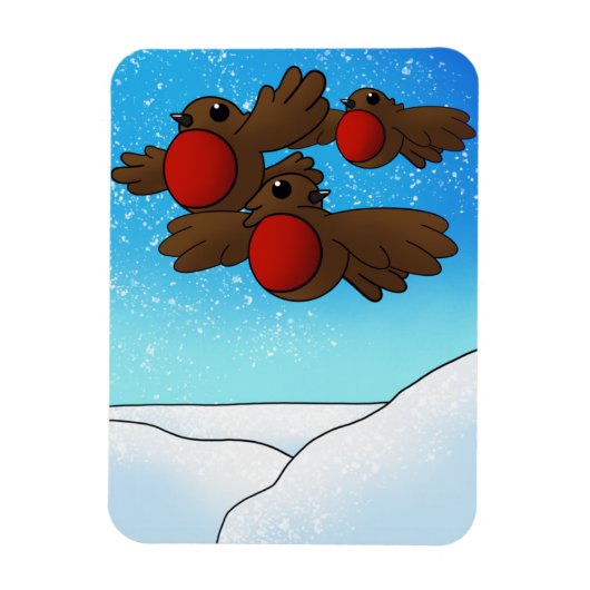 KerstRobin Birds Magnet Magneet (Verticaal)