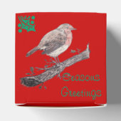 Kerstrobin en damesbladeren bedankdoosjes (Bovenkant)