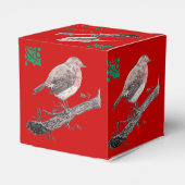 Kerstrobin en damesbladeren bedankdoosjes (Achterkant)