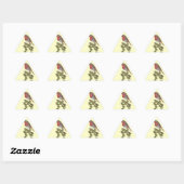 Kerstrobin en visbladeren, seizoensvogels sticker (Vel)