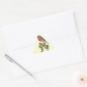 Kerstrobin en visbladeren, seizoensvogels sticker (Envelop)