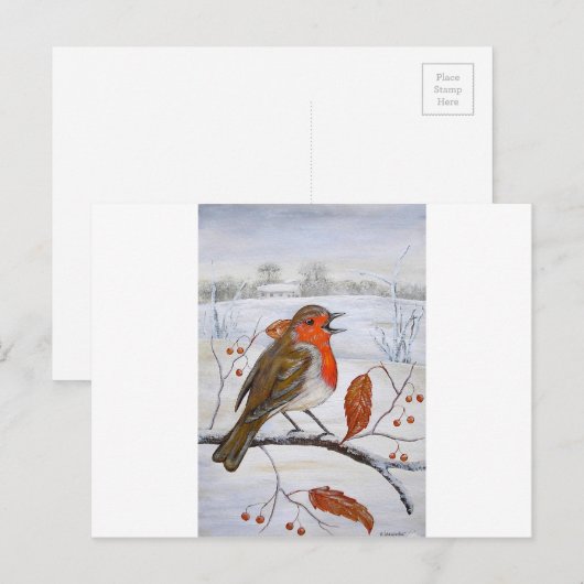 KerstRobin Feestdagenkaart (Voorkant / Achterkant)