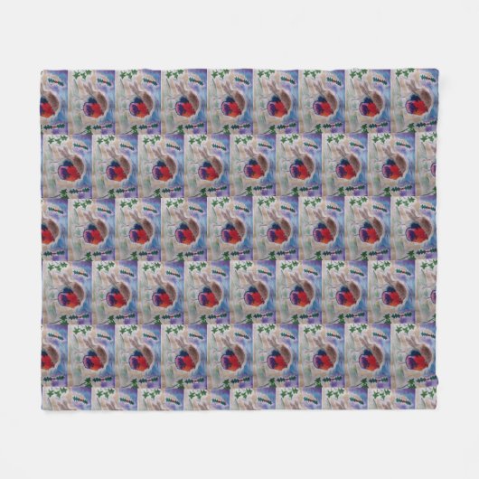KerstRobin Fleece Deken (Voorkant (Horizontaal))