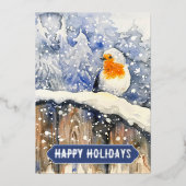 KerstRobin Folie Feestdagenkaart (Voorkant)