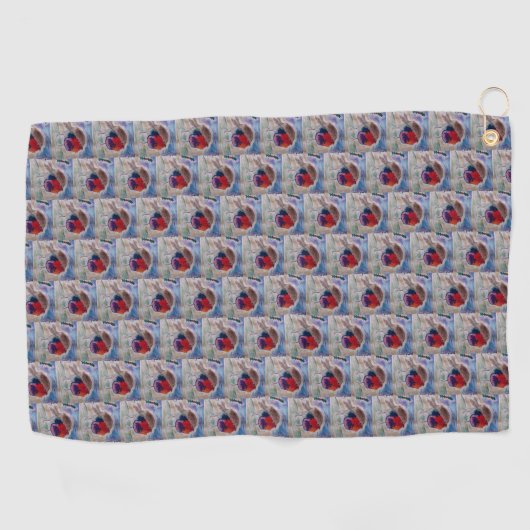KerstRobin Golfhanddoek (Horizontaal)