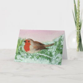 KerstRobin Hand Painted Feestdagen Kaart