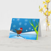 KerstRobin Kaart (Gele Bloem)