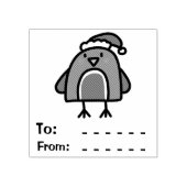 kerstRobin Kinder cadeaulabel Rubberstempel (Afrduk)