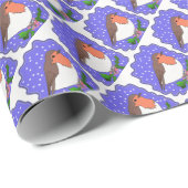 KerstRobin met sneeuw Cadeaupapier (Rol Hoek)