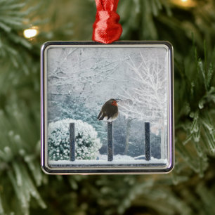 KerstRobin Metalen Ornament