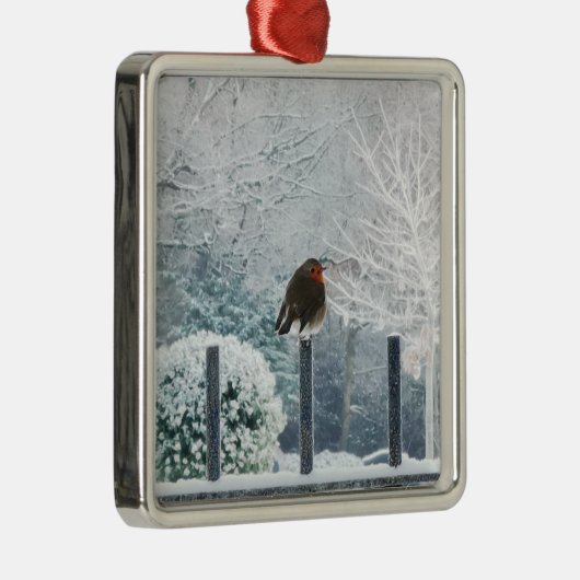 KerstRobin Metalen Ornament (Rechts)