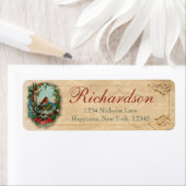 KerstRobin Old Antiek Victoriaans Sshit Red Etiket (Insitu)