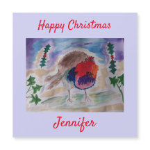 KerstRobin Persoonlijke Kaart voor Kerstmis met Ma