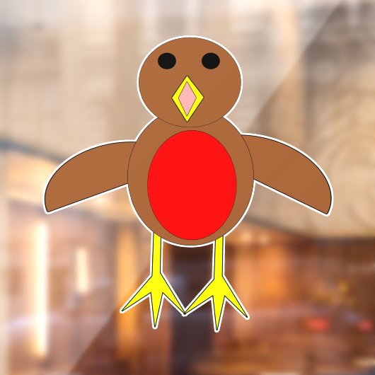 KerstRobin Raamsticker (Vel 2)