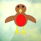 KerstRobin Raamsticker (Vel 3)