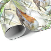 KerstRobin Redborst Winter Waterverf Cadeaupapier (Rol Hoek)