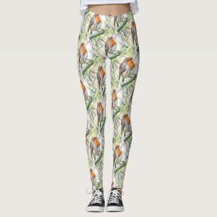 KerstRobin Redborst Winter Waterverf Leggings