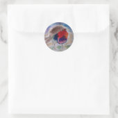 KerstRobin Ronde Sticker (Tas)