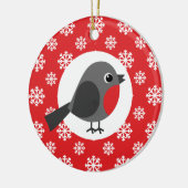 KerstRobin Snowflakes Red Keramisch Ornament (Links)