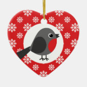 KerstRobin Snowflakes Red Keramisch Ornament (Voorkant)