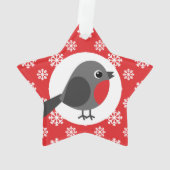 KerstRobin Snowflakes Red Ornament (achterkant)