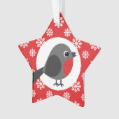 KerstRobin Snowflakes Red Ornament (voorkant)