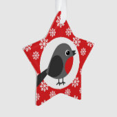 KerstRobin Snowflakes Red Ornament (voorkant)