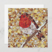 kerstRobin Square-groetings-kaart, blank Feestdagenkaart (Voorkant / Achterkant)