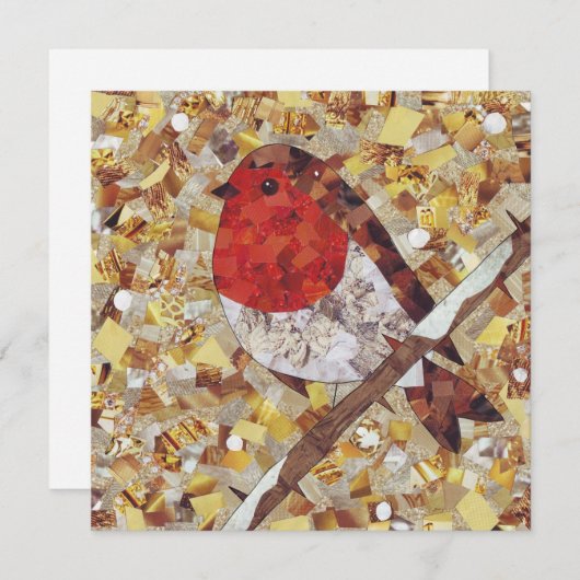 kerstRobin Square-groetings-kaart, blank Feestdagenkaart (Voorkant / Achterkant)