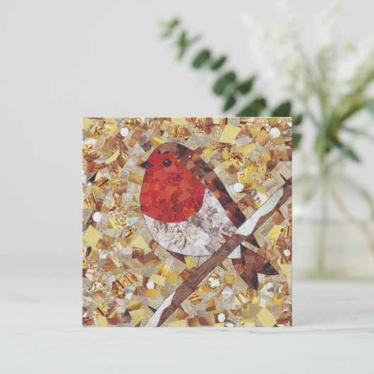 kerstRobin Square-groetings-kaart, blank Feestdagenkaart (Staand voorkant)