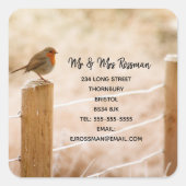 Kerstrobin sticker van adreswijziging (Voorkant)