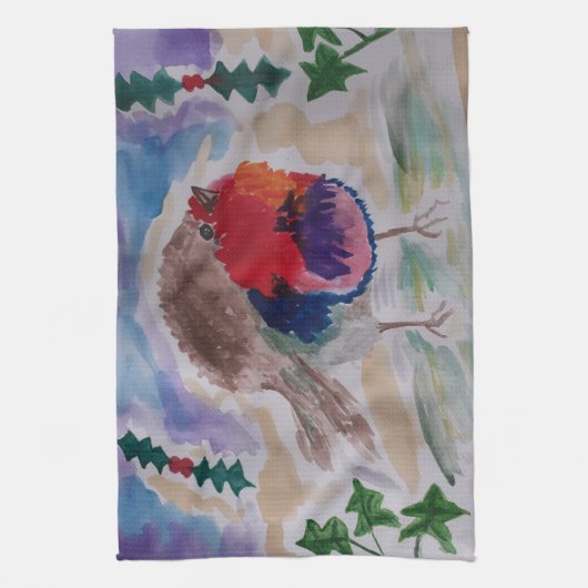 KerstRobin Tea Towel Theedoek (Verticaal)