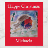 KerstRobin Wijn Etiket (Enkel label)