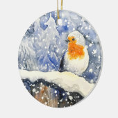 KerstRobin Winter Holiday Keramisch Ornament (Links)