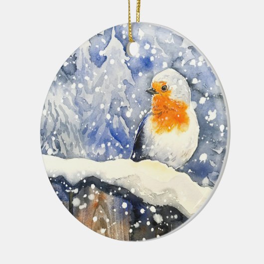 KerstRobin Winter Holiday Keramisch Ornament (Links)