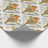 KerstRobin Winter Waterverf Cadeaupapier (Hoek)