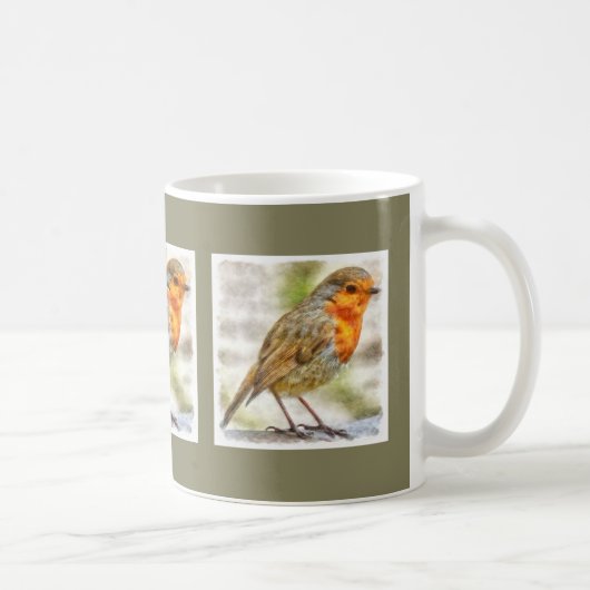 KerstRobin Winter Waterverf Koffiemok (Rechts)