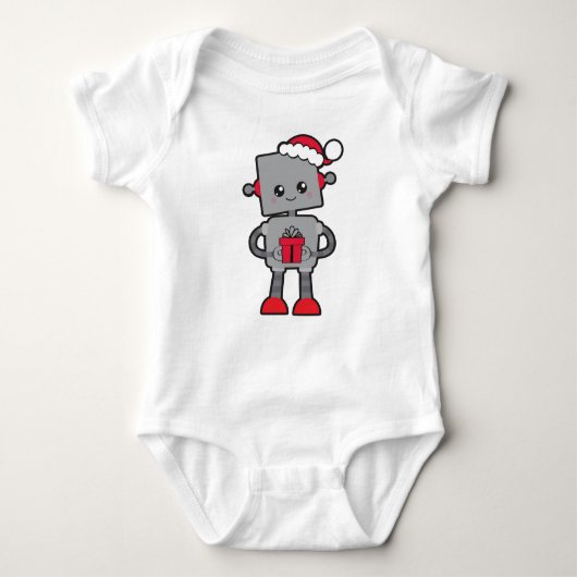 Kerstrobot, Cute Robot, Santa Hat, Gifts Romper (Voorkant)