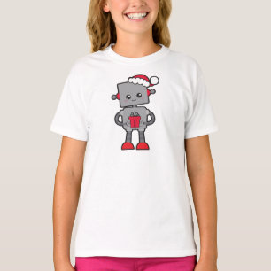 Kerstrobot, Cute Robot, Santa Hat, Gifts T-shirt