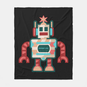 kerstrobot fleece deken