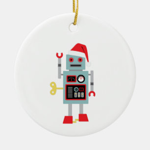 Kerstrobot Keramisch Ornament