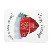 Kerstrode Barn Magneet (Horizontaal)